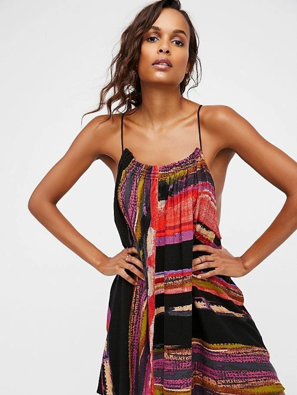 Women’s Multicolor Striped Mini  Dress
